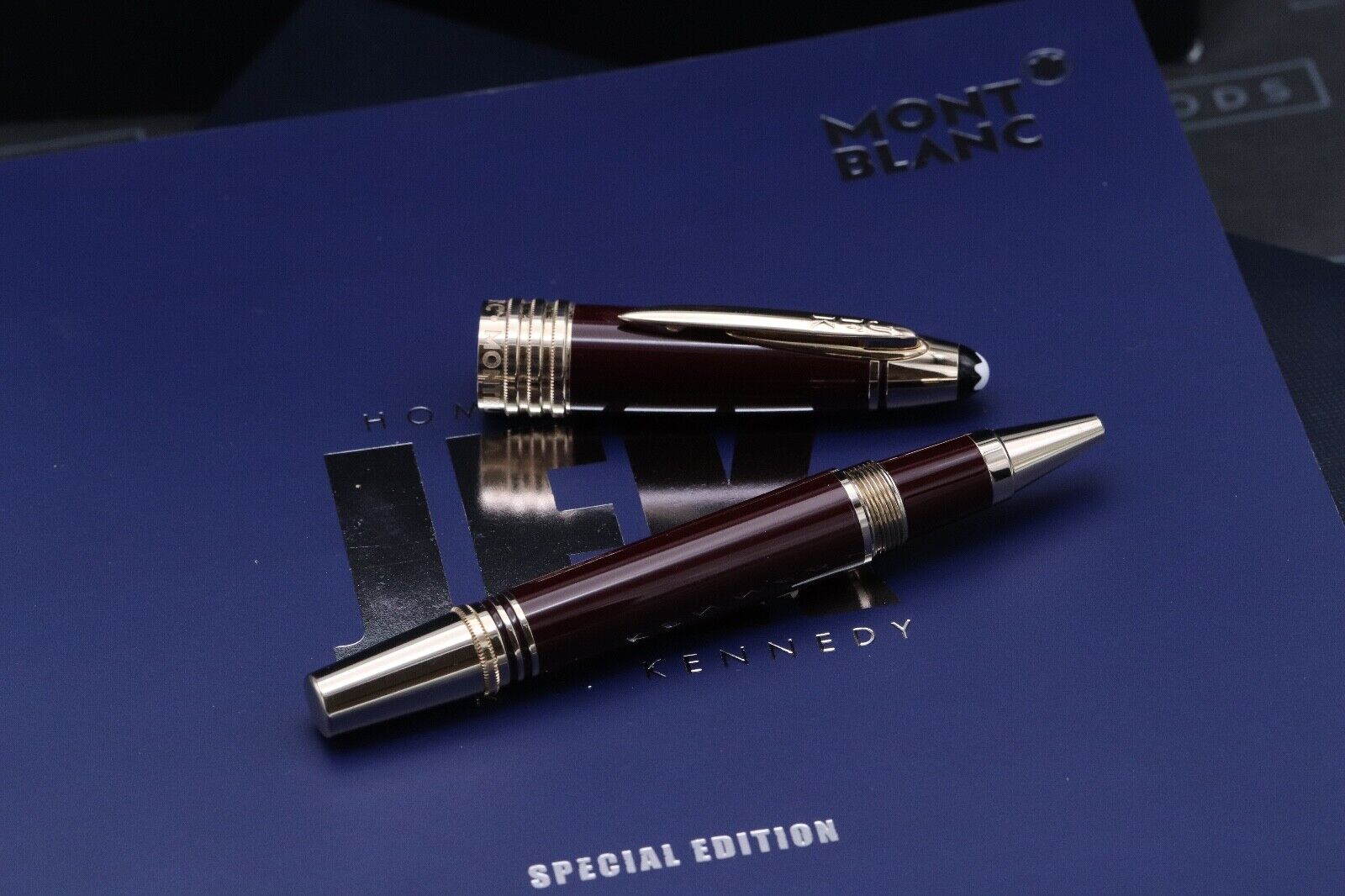 Montblanc Great Characters John F. Kennedy JFK Burgundy Rollerball Pen image 1