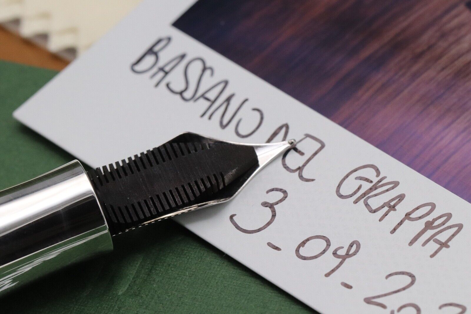Montegrappa Extra Custom Olivewood Sterling Silver Fountain Pen image 4
