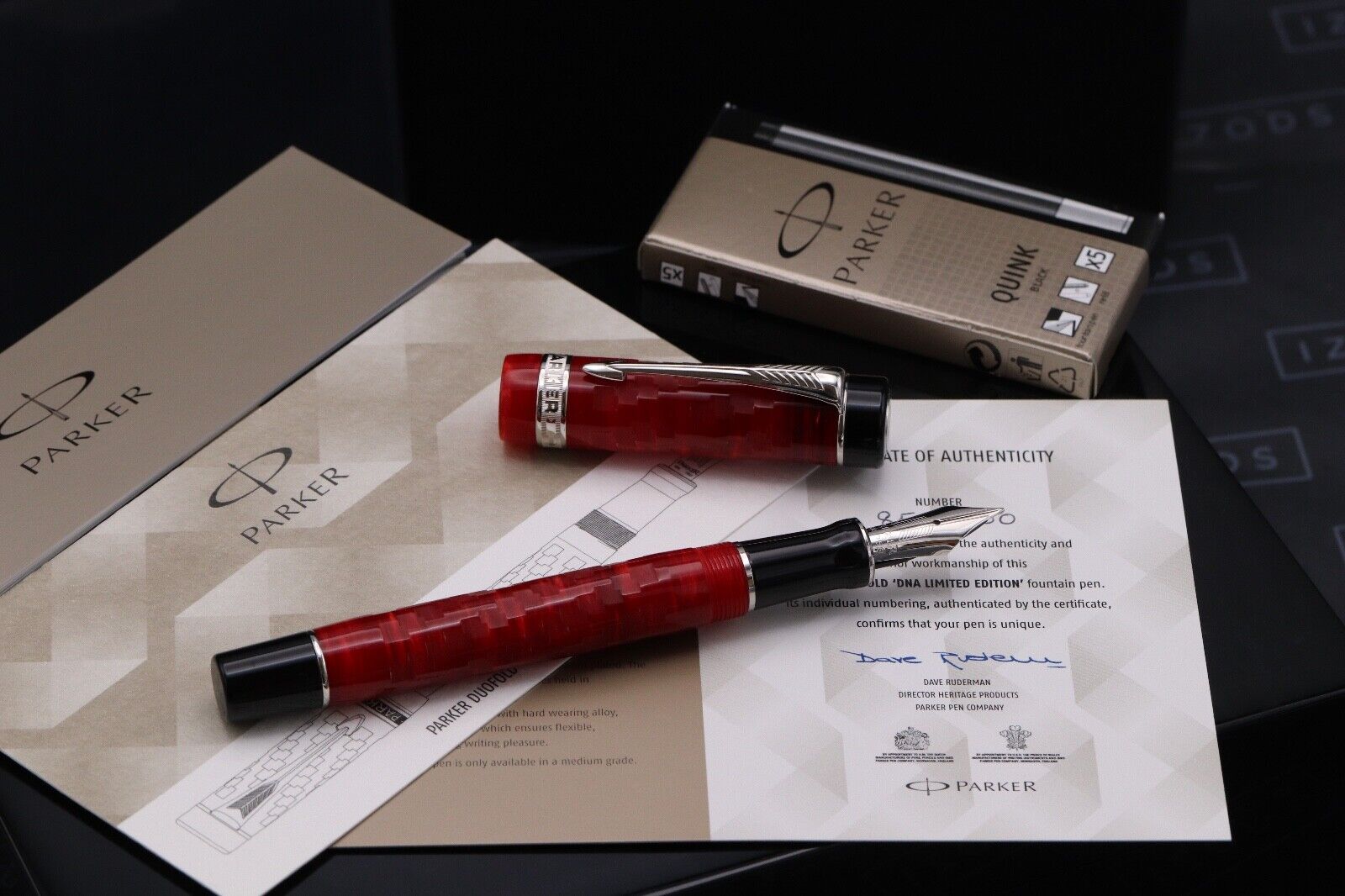 Parker Duofold Centennial DNA Flame Red LE100 Fountain Pen - UNUSED image 1