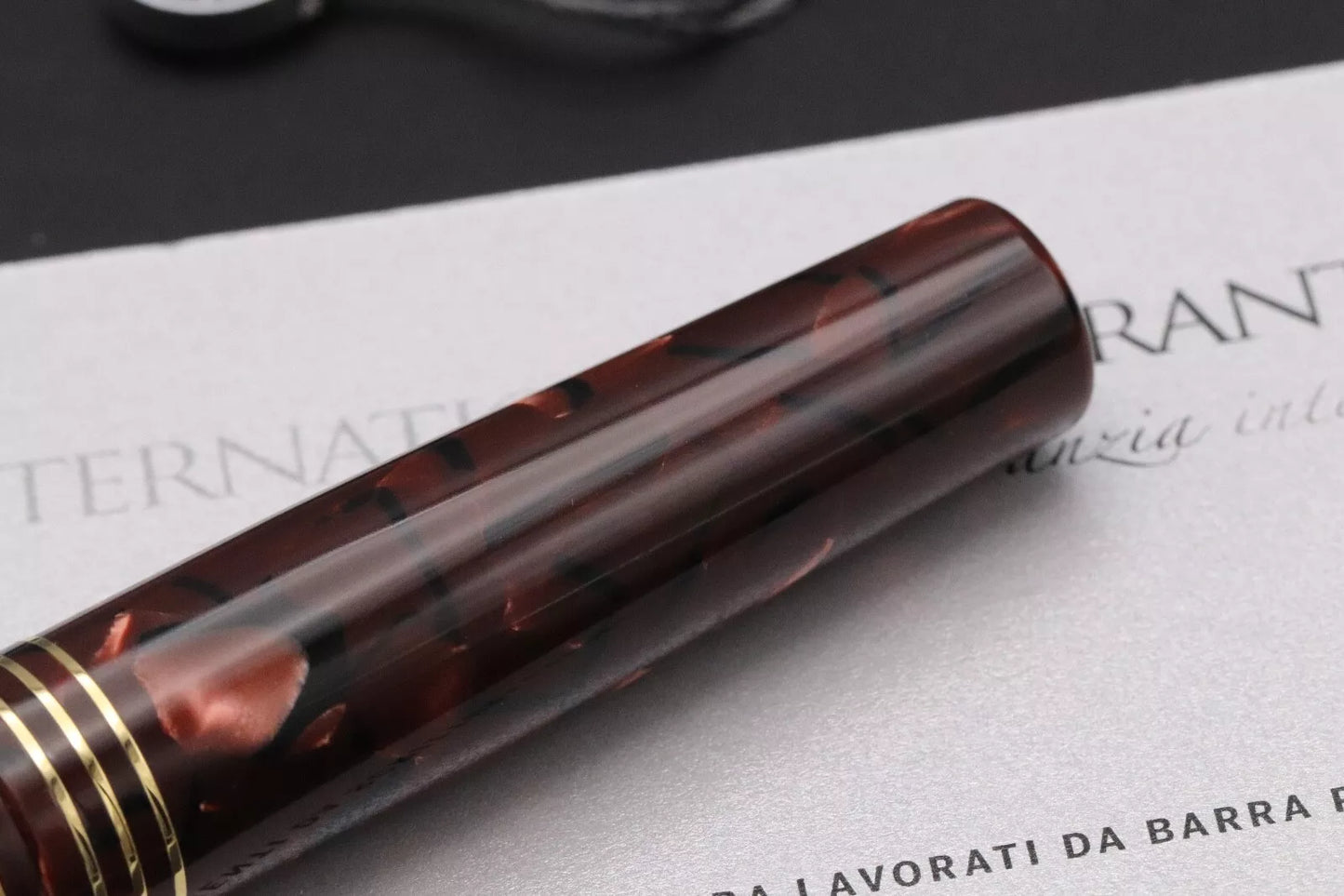 Leonardo MZG Red Scarlet Celluloid Fountain Pen - #8 EF Nib - UNUSED image 6