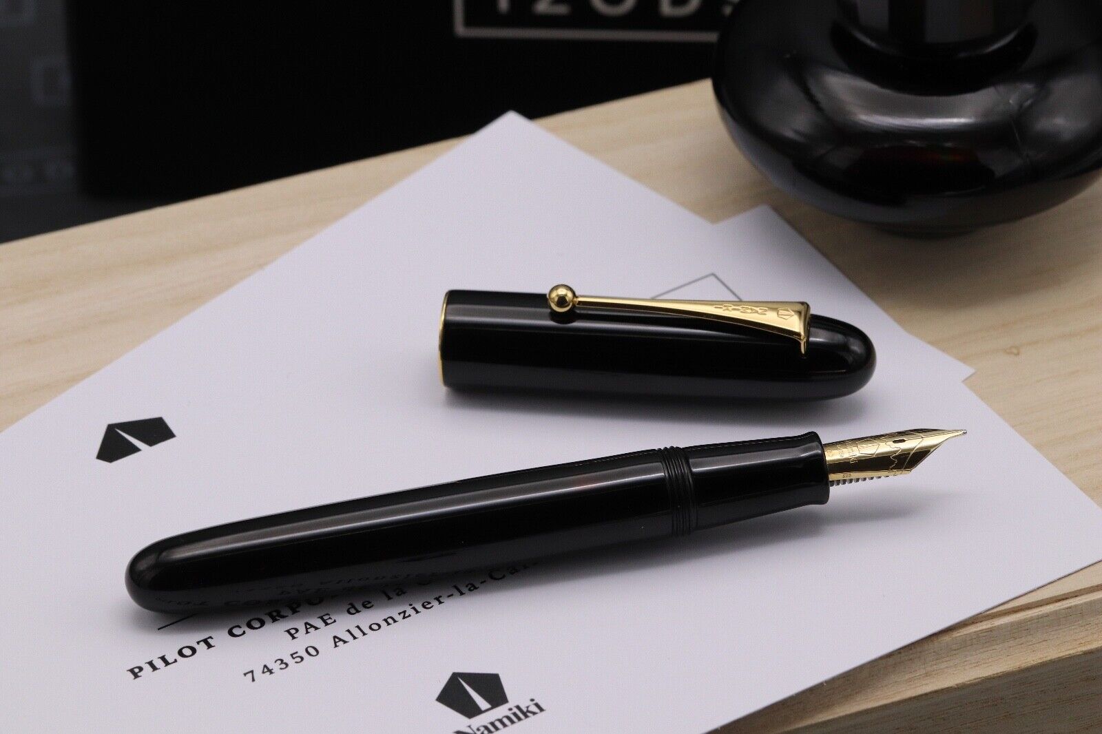 Namiki Yukari Royale Black Urushi Fountain Pen - Broad Nib image 1