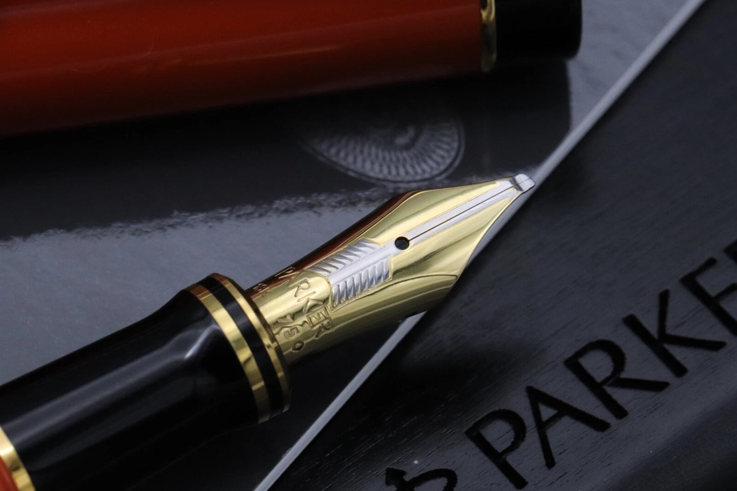 Parker Duofold Centennial Orange Fountain Pen - OBB Nib image 7