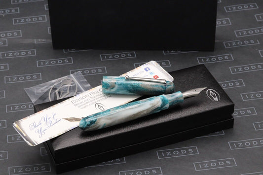 Edison Pen Co Collier Grande McKenzie Silver Like Fountain Pen - #8 Nib - UNUSED image 0
