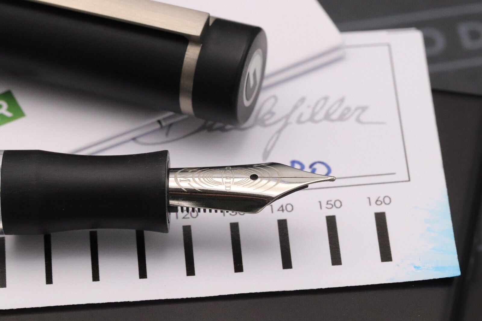 Conid Bulkfiller Regular Delrin Titanium Fountain Pen - #6 Medium Steel Nib image 2