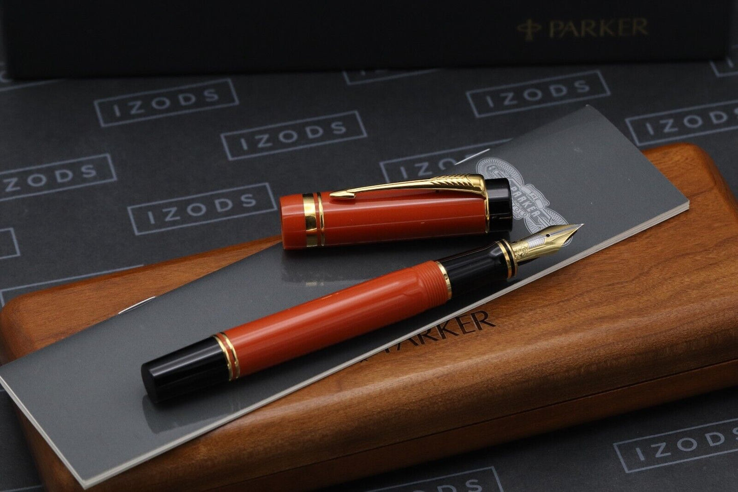 Parker Duofold Centennial Orange Fountain Pen - 1990 - Fine Nib image 1