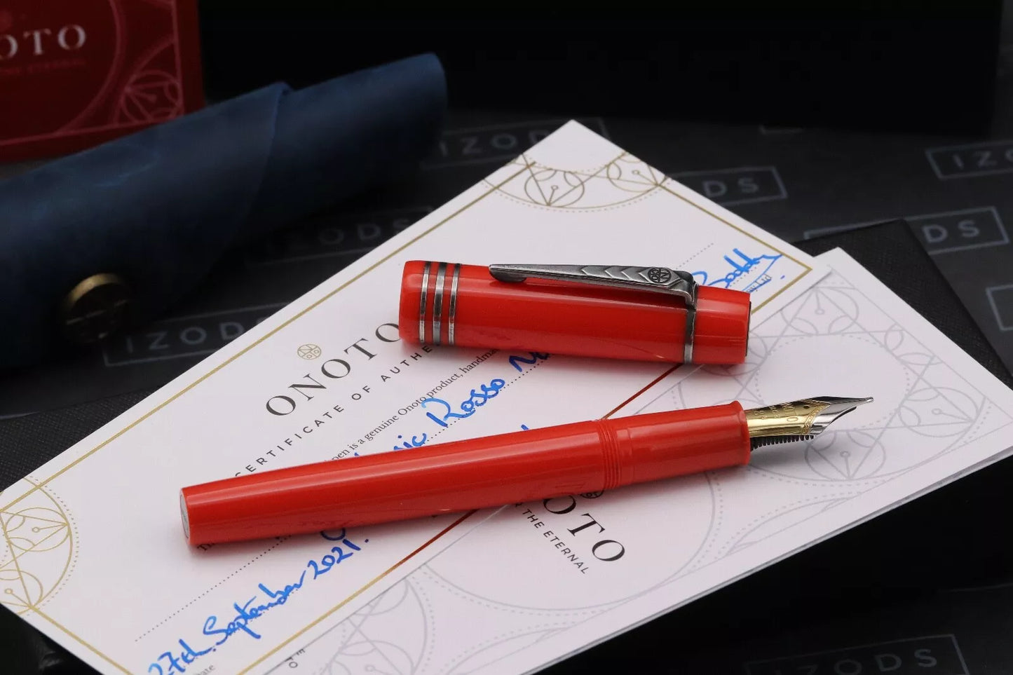 Onoto Magna Classic Rosso Custom 1/1 Fountain Pen - #8 Stub Nib Pablo at FPnibs image 1