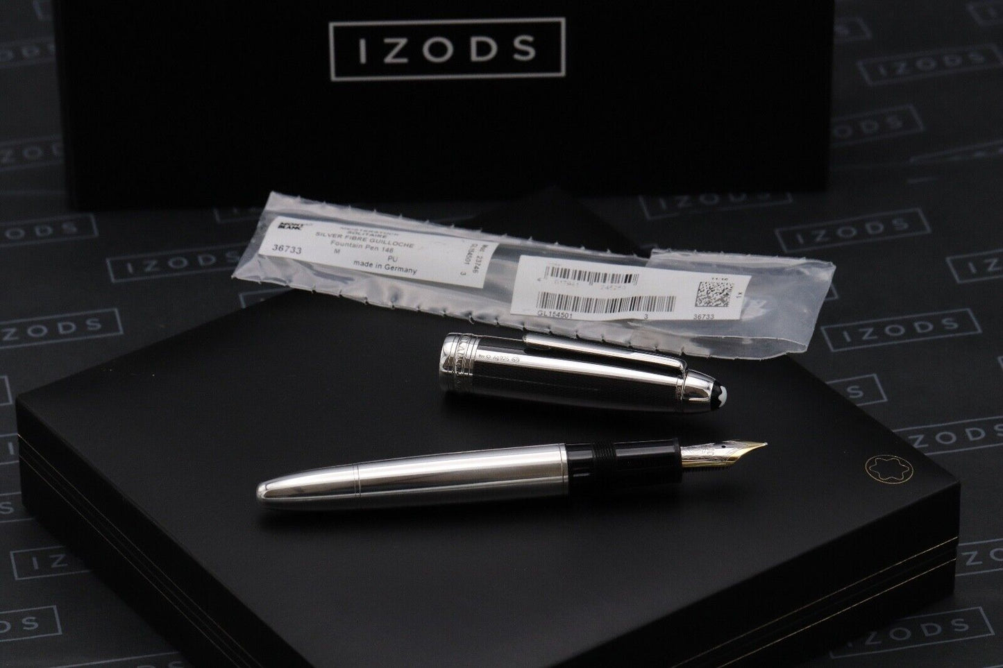 Montblanc Meisterstuck 146 LeGrand Silver Fibre Guilloche Fountain Pen - UNUSED image 0