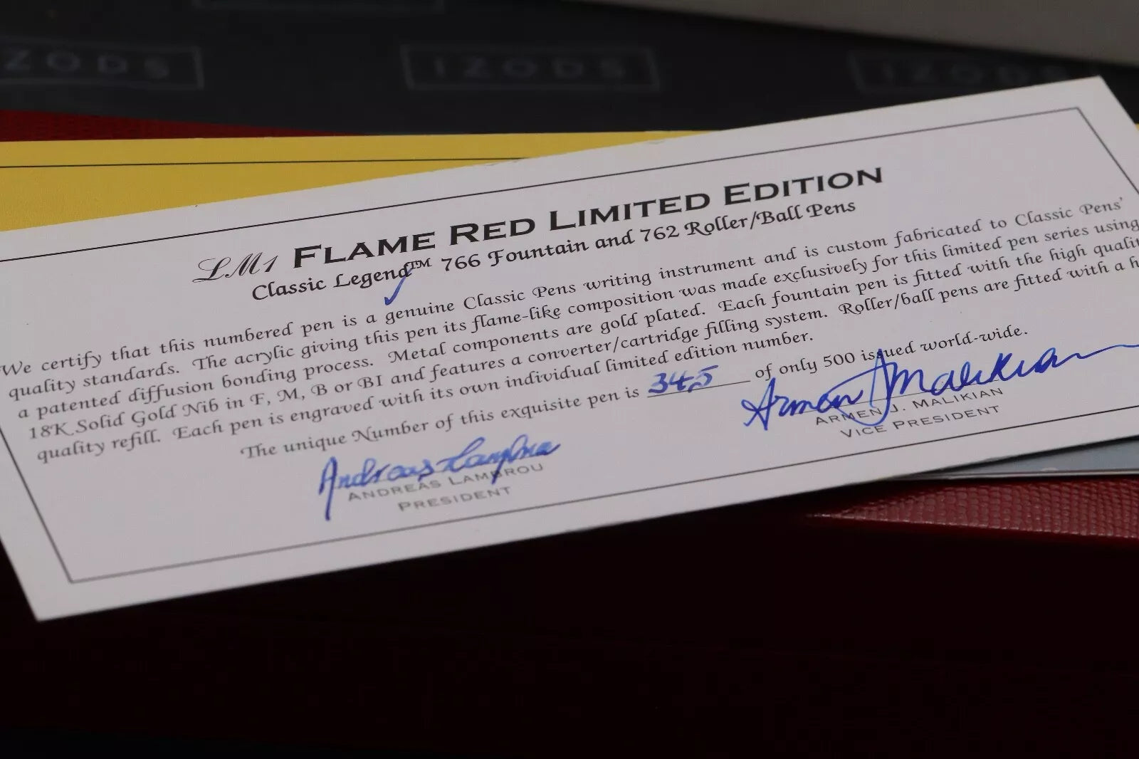 Classic Pens LM1 Flame Red Limited Edition Fountain Pen - UNUSED - IB Nib image 8