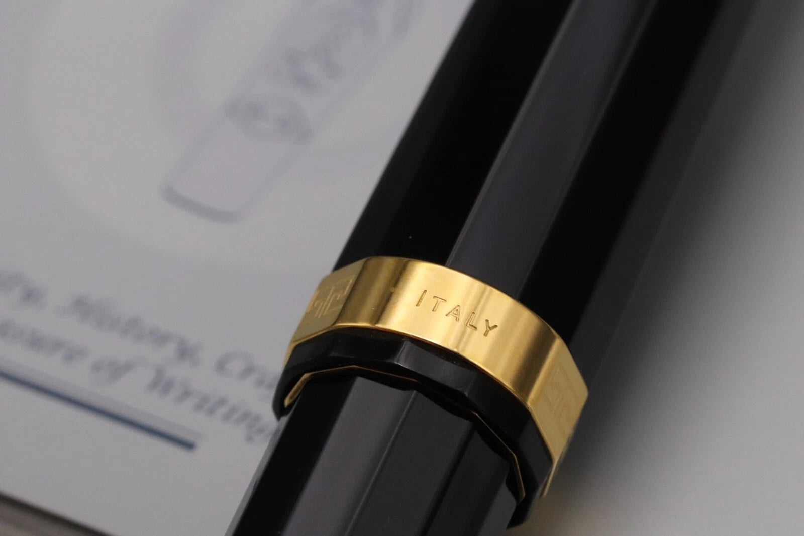 Omas Milord Black Gold Trim Fountain Pen - 18k Broad Nib image 3