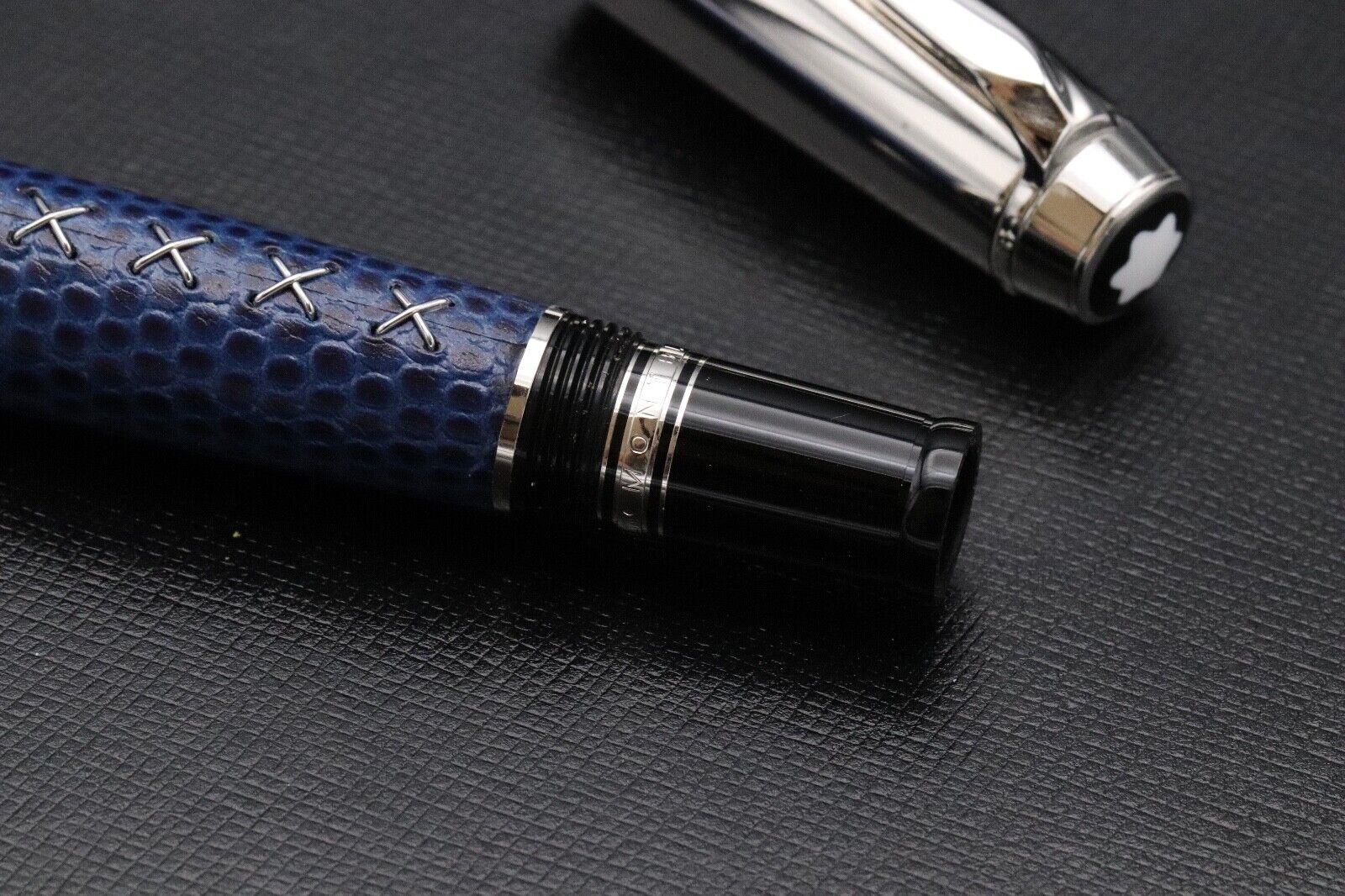 Montblanc Boheme Jewels Topaz Blue Leather Fountain Pen - UNUSED image 3