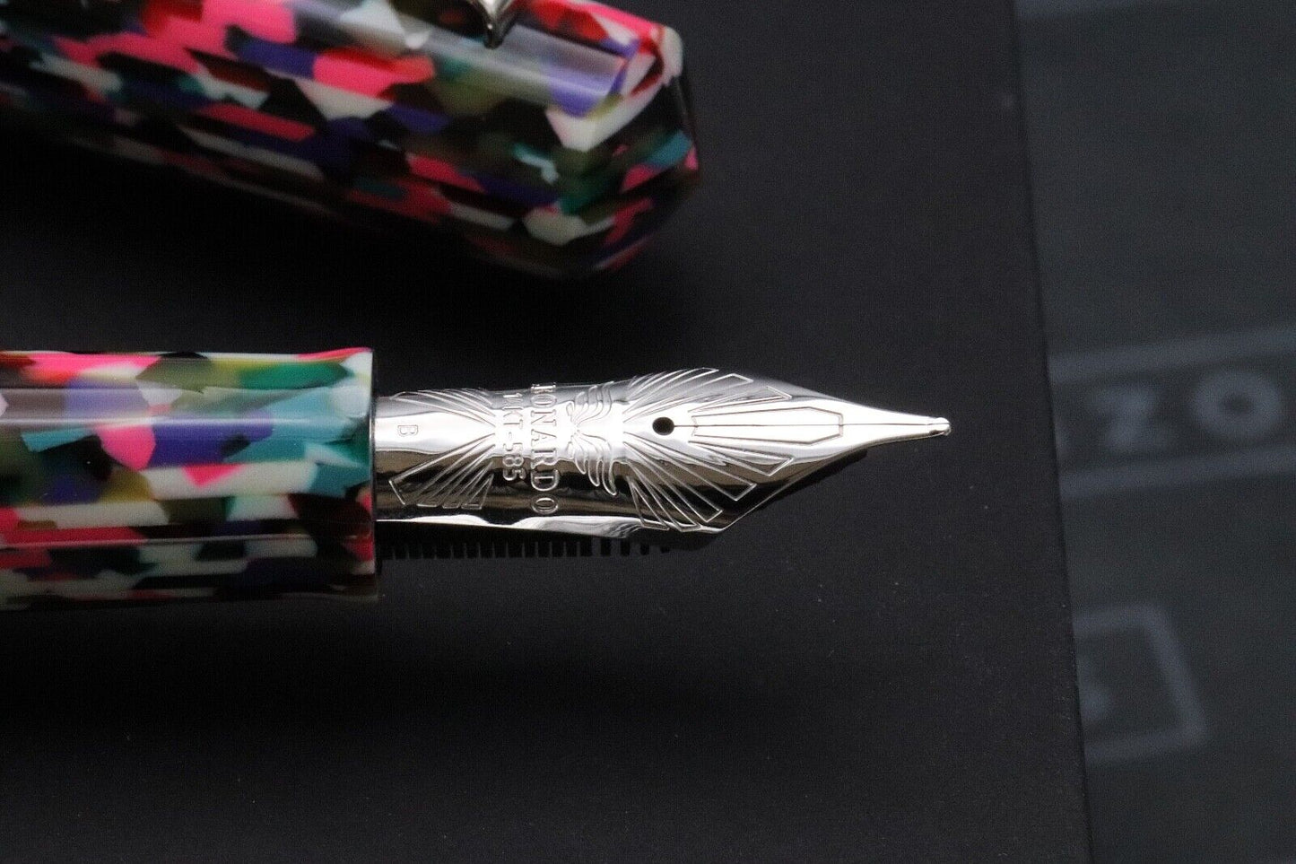 Leonardo MZ Grande Confetti Celluloid Fountain Pen - Broad #8 La Fenice Nib image 2