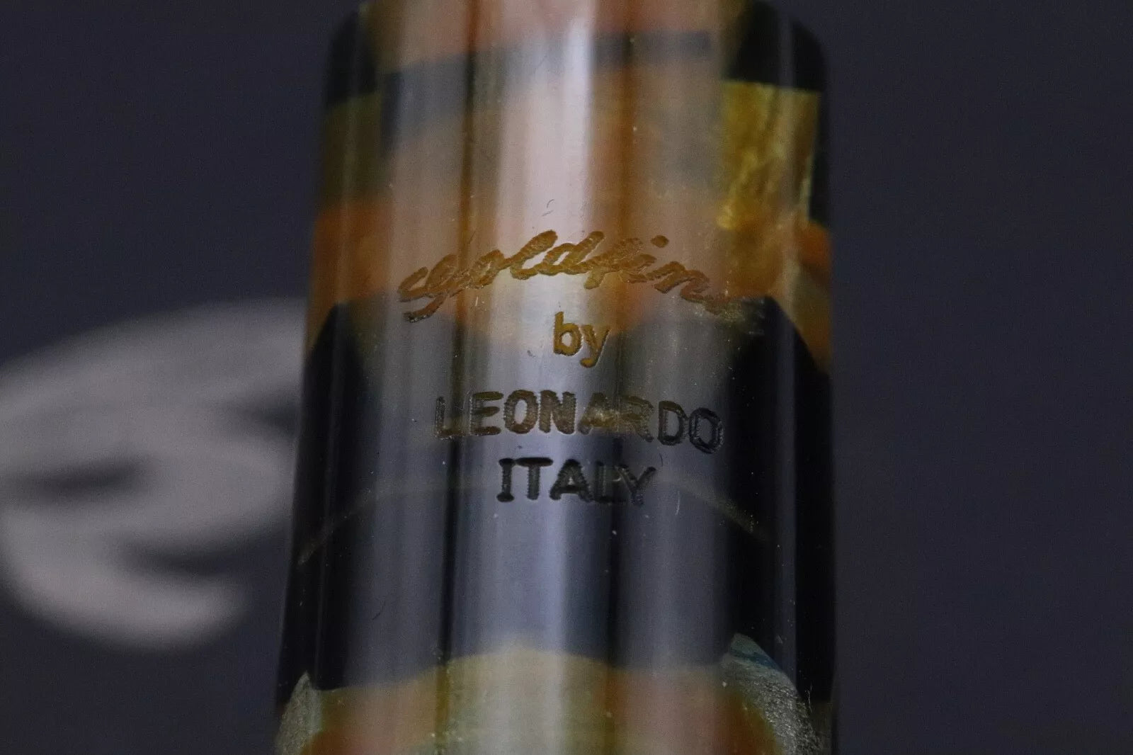 Goldfink by Leonardo MZ Grande Black Lucens Celluloid Fountain Pen -#8 EF Nib image 6