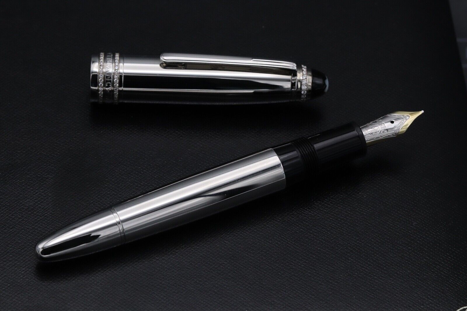 Montblanc Meisterstuck 146 LeGrand Royal Steel Diamond Fountain Pen image 1