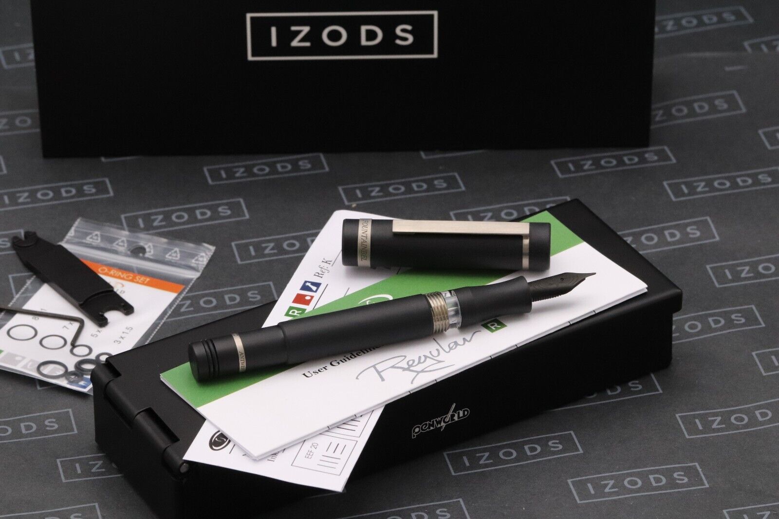 Conid Bulkfiller Regular Delrin Titanium Fountain Pen - #6 Black Ti EF Nib image 0