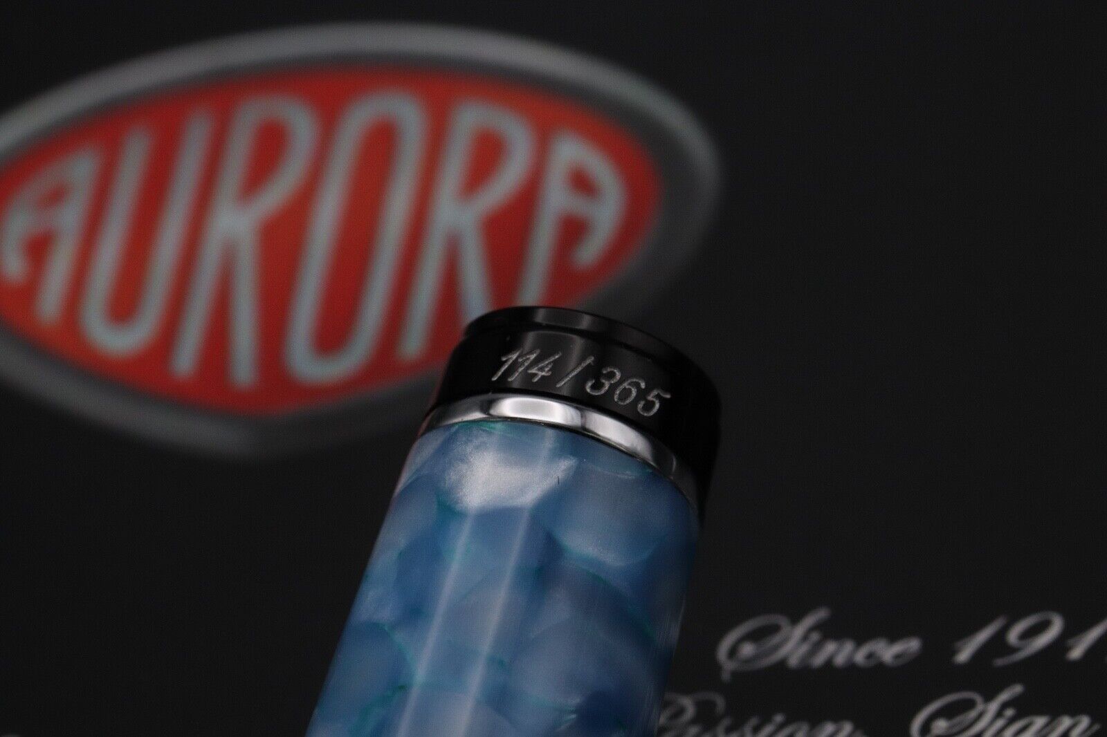 Aurora Optima 365 Celeste Limited Edition Fountain Pen - F Nib image 4