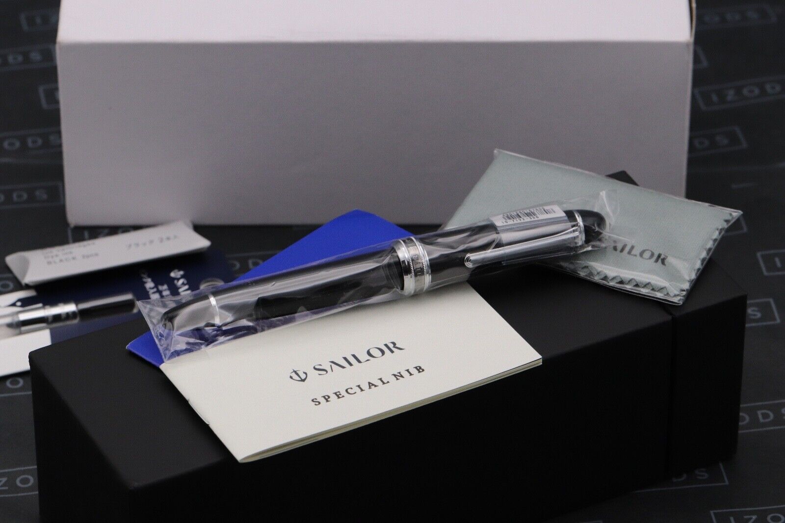 Sailor 1911L Black Rhodium Fountain Pen - MF Naginata Togi Nib - SEALED image 0