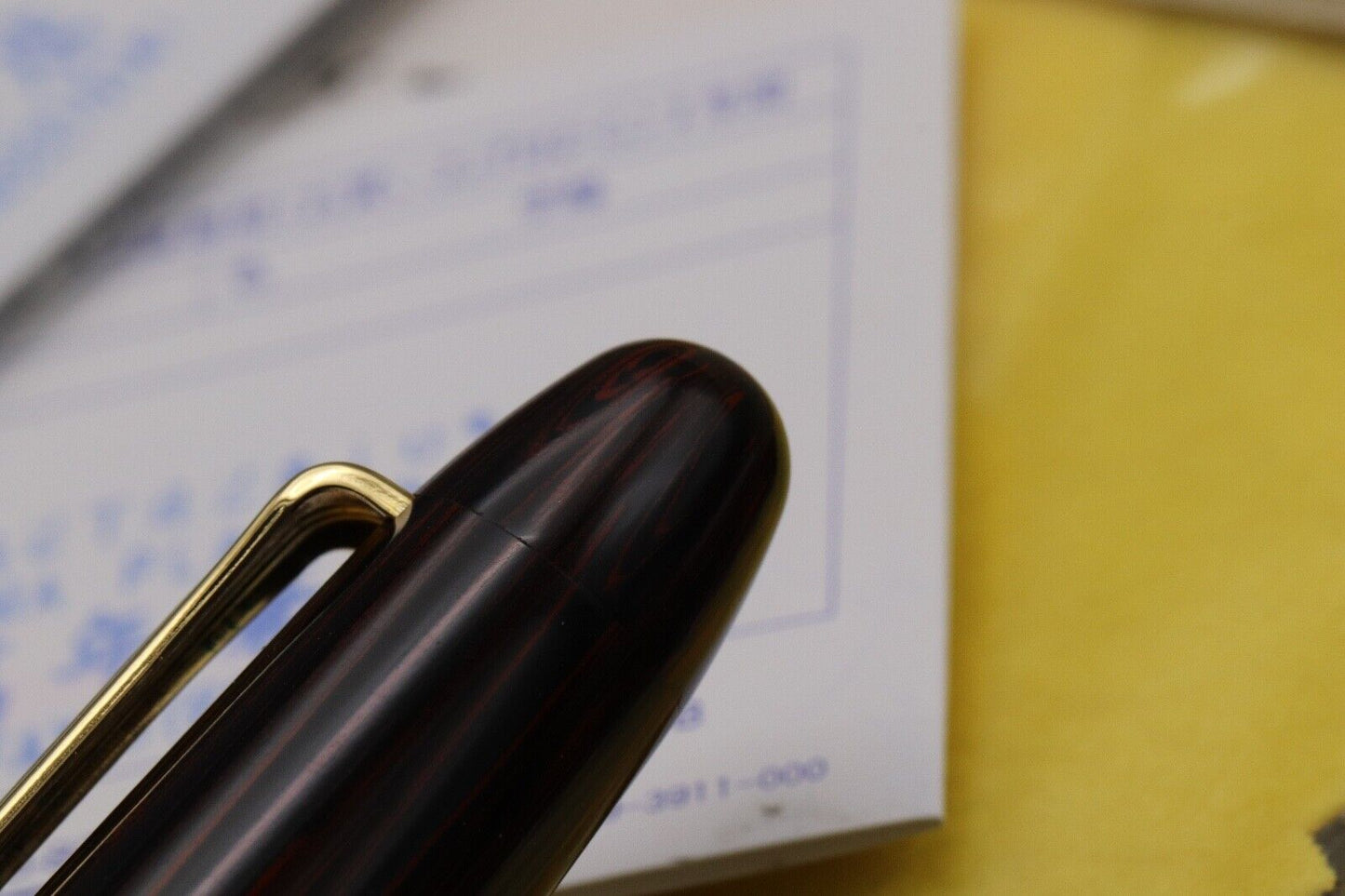 Sailor King of Pen Black Red Marble Ebonite Fountain Pen image 6