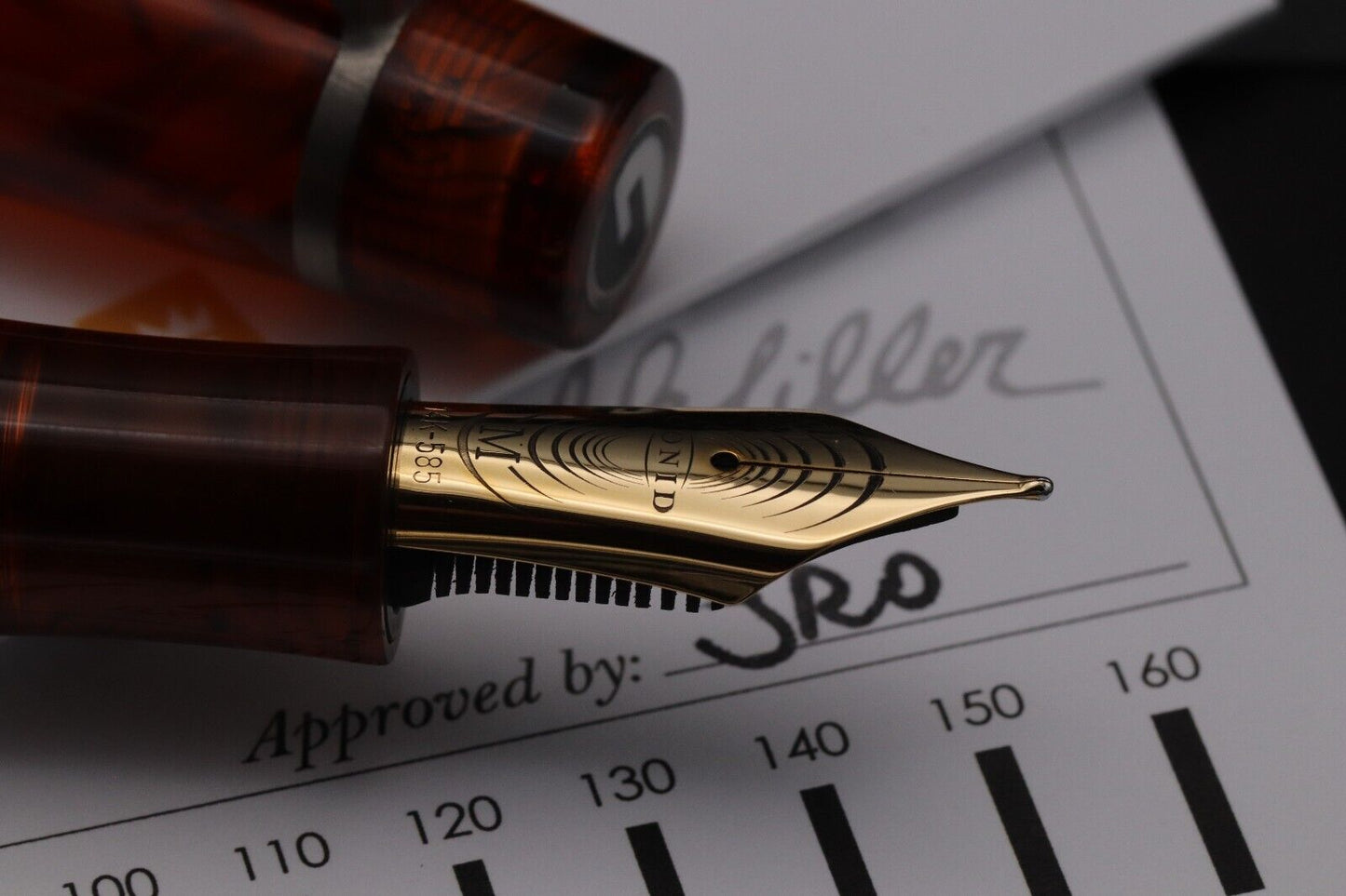 Conid Bulkfiller Kingsize Wild Tiger Titanium Fountain Pen - #8 14k Medium Nib. image 2